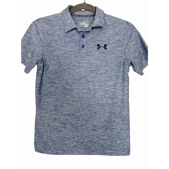 Under Armour Other - Under Armour Boys Youth Medium Blue Heather Performance Polo Shirt Heat Gear